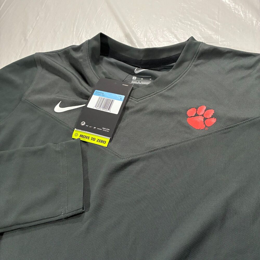 Clemson Tigers Nike Sideline Gear Long Sleeve UV Top Women's Medium Gray CW3541